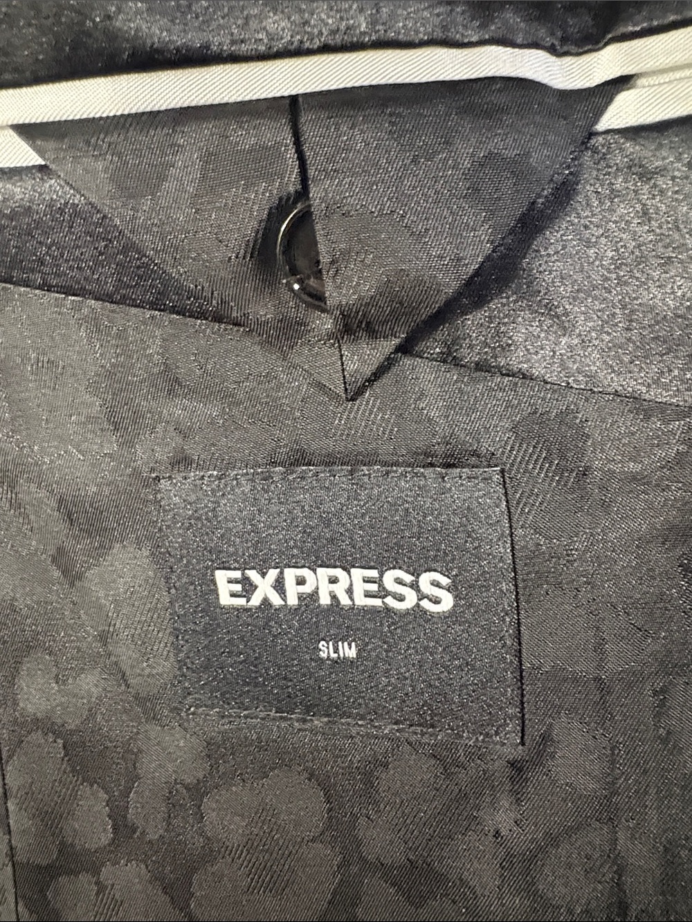 Express Men's Deep Blue Velvet Blazer with Black Satin Lapels - Picture 8 of 9